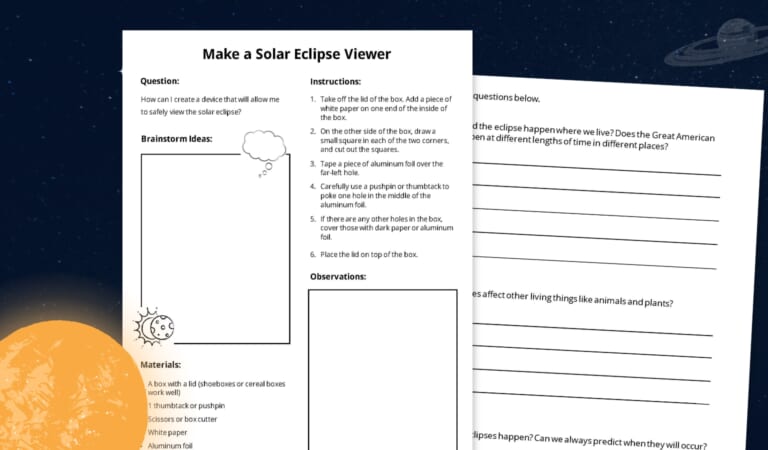 How To Make a Solar Eclipse Viewer (Directions + Free Worksheet)