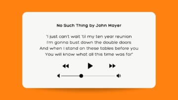 No Such Thing by John Mayer "I just can't wait 'til my ten year reunion I'm gonna bust down the double doors And when I stand on these tables before you You will know what all this time was for"