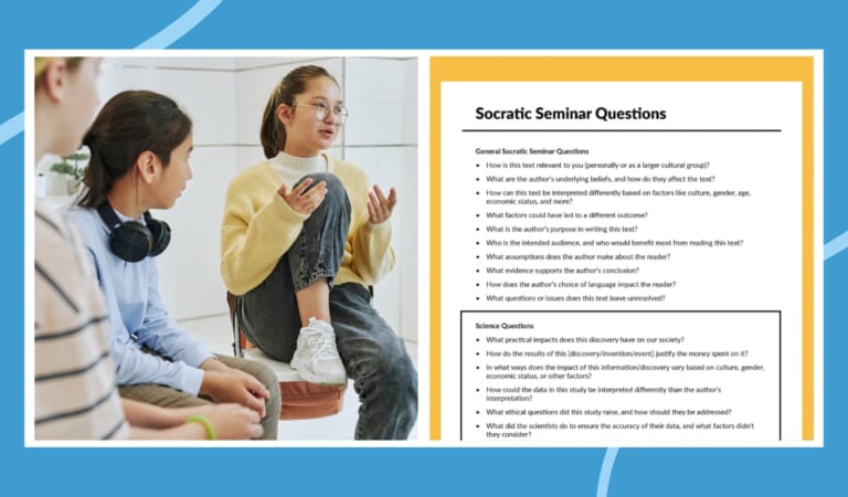 Socratic Seminar Guide and Questions (Free Printable)